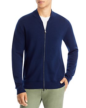 Michael Kors - Merino Wool Regular Fit Full Zip Baseball Collar Cardigan