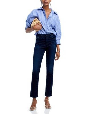 Mari Mid Rise Slim Straight Jeans