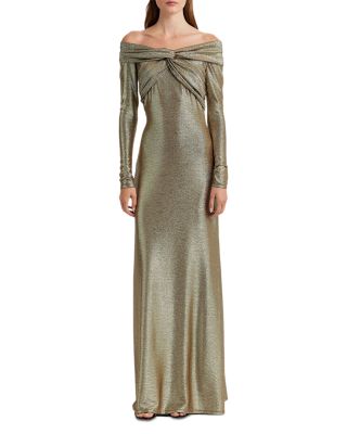 Bloomingdale's gold dress hotsell