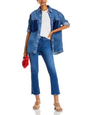 Colette High Rise Cropped Flare Jeans in Bay - Exclusive
