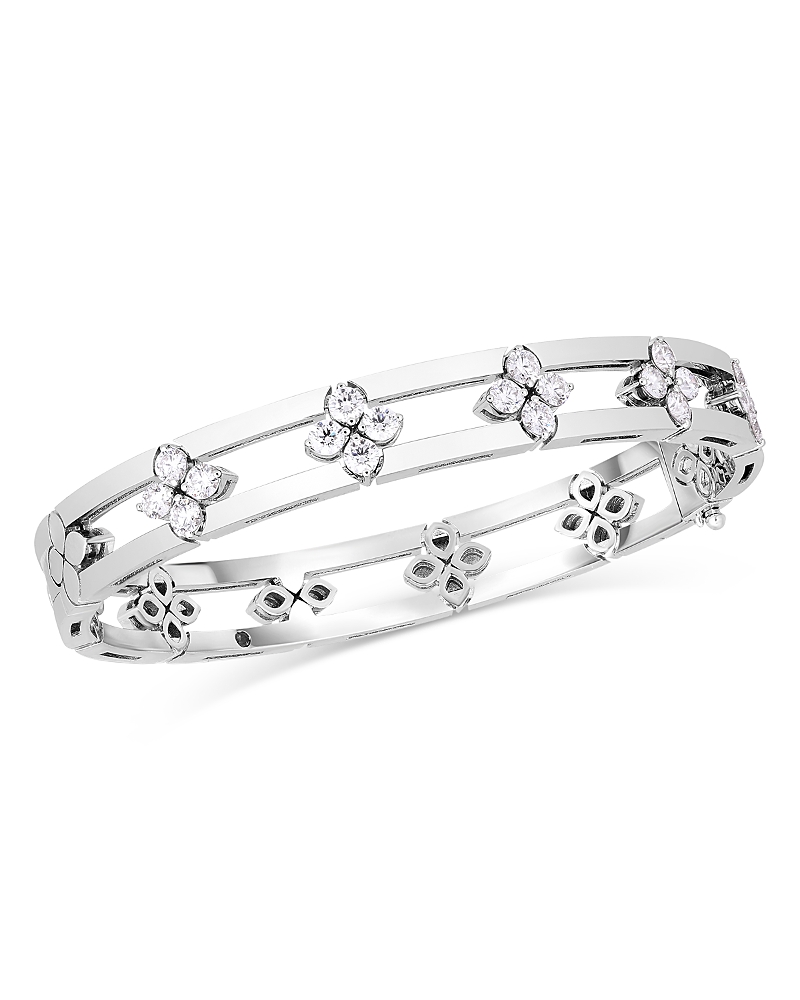 Roberto Coin 18k White Gold Diamond Love In Verona Bangle Bracelet In White