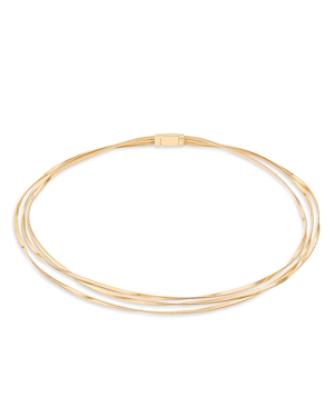 Shop Marco Bicego 18k Yellow Gold Marrakech Three Strand Necklace, 16.5