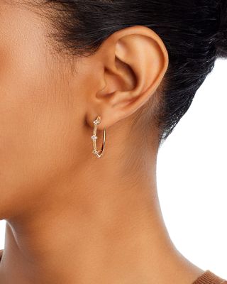 Diamond Hoop Earrings in 14K Yellow Gold, 0.18 tcw