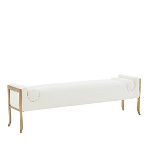 Tov Furniture Ines Textured Velvet Bench In Cream