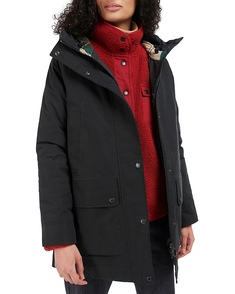 Barbour Winter Beadnell Womens Waterproof Jacket In Black/ancient