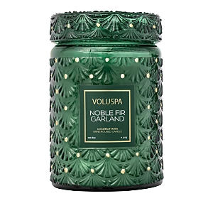Voluspa Holiday Noble Fir Garland Large Jar Candle In Green
