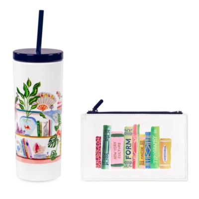 Bookshelf Tumbler and Pencil Pouch