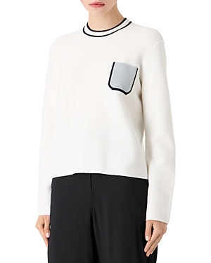 Armani Collezioni Pocket Sweater In Off White