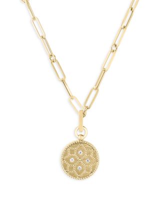 18K Yellow Gold Venetian Princess Diamond Pendant 