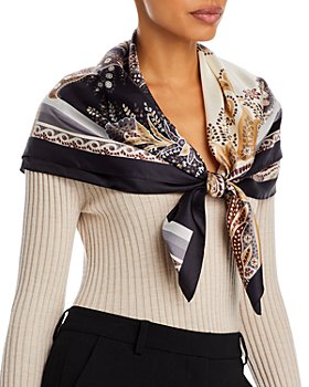 2023 Design 100% Real Silk Scarf Women Foulard Neck Hair Band Small Square  Scarves Spring Female Kerchief Tie Print Bandana