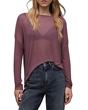 Allsaints Rita Francesco Long Sleeve Tee In Purple Mauve