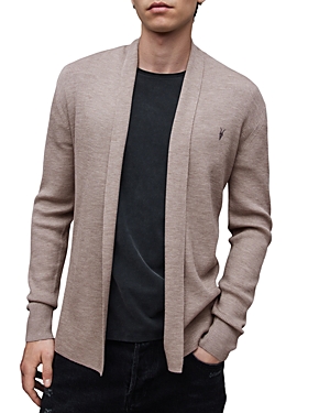 Allsaints Mens Stone Taupe Ma Mode Open-front Wool Cardigan In Stone Taupe