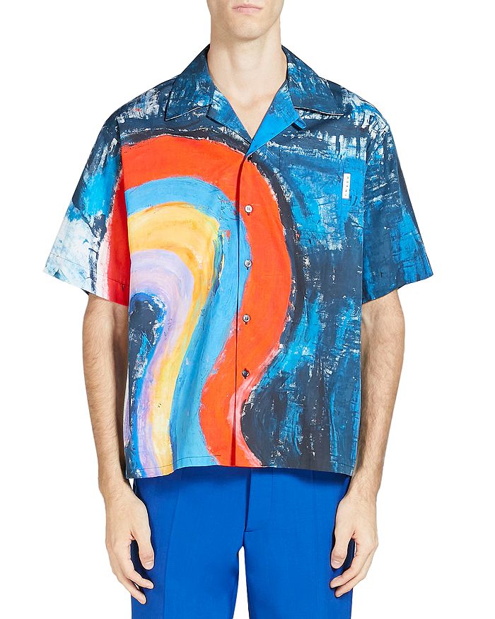 Marni Rainbow Cotton Poplin Printed Regular Fit Button Down Bowling Shirt Bloomingdale's