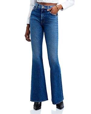 MOTHER THE SUPER CRUISER HIGH RISE FLARE JEANS IN SMASHING BANJOS