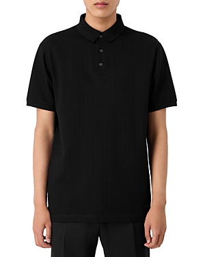 Shop Emporio Armani Short Sleeve Polo Shirt In Black
