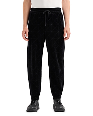 Shop Emporio Armani Quilted Jogger Pants In Solid Black