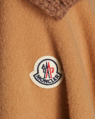 【関税&送料込】Moncler Virgin Wool Blend Cape Moncler Mantella Camel Virgin Wool Cape - One Size
