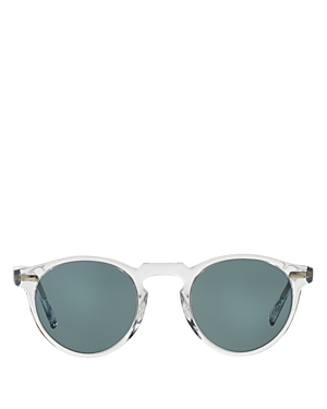 Shop Oliver Peoples Gregory Peck Mirrored Sunglasses, 47mm In Clear/blue Mirrored Solid