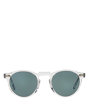 Oliver Peoples Transparent Peck Estate Edition Gregory Peck Sunglasses In Clear/blue Mirrored Solid
