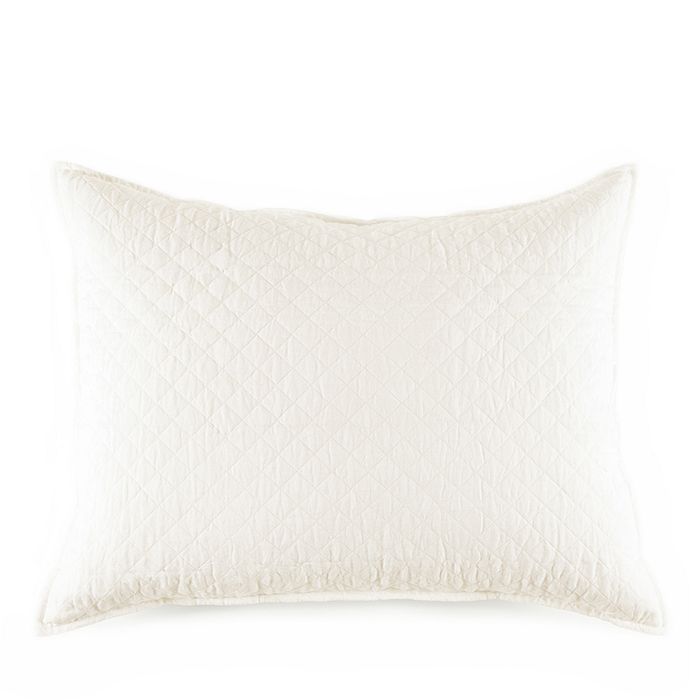 Pom Pom At Home Hampton Quilted Linen Pillow In Cream
