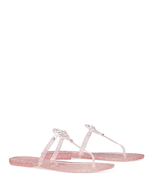 Tory Burch Mini Miller Flat Thong Sandals In Pink Love/silver