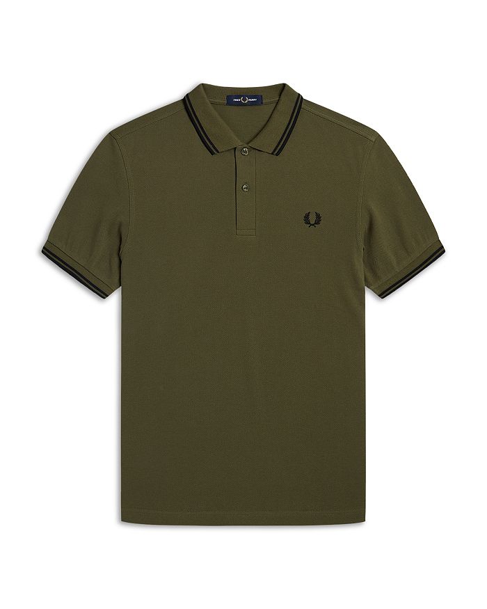 Fred Perry Twin Tipped Slim Fit Polo In Nightgreen