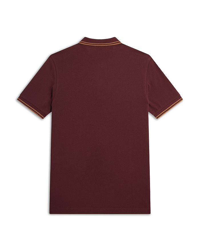 Shop Fred Perry Twin Tipped Slim Fit Polo In Oxblood