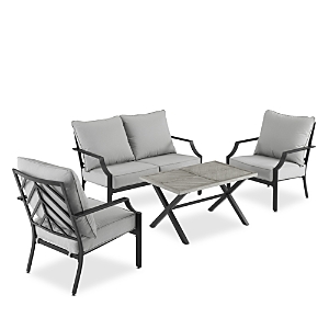 Crosley Otto 4 Piece Outdoor Loveseat Patio Furniture Set In Gray