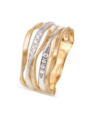 18K Yellow Gold Marrakech Onde Diamond Multirow Ring