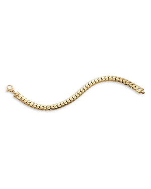 14K Yellow Gold Herringbone Curb Link Bracelet