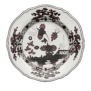 Ginori 1735 Oriente Italiano Flat Dinner Plate In Gray
