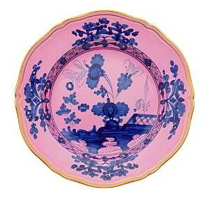 Ginori 1735 Pink Oriente Italiano Bread Plate In Pink/blue