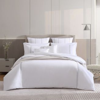 Vera Wang Lattice Solid White Cotton King Duvet Cover Bonus Set ...