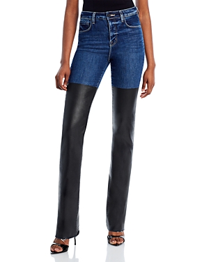 Shop L Agence Ruth High Rise Straight Jeans In Magnolia Blue