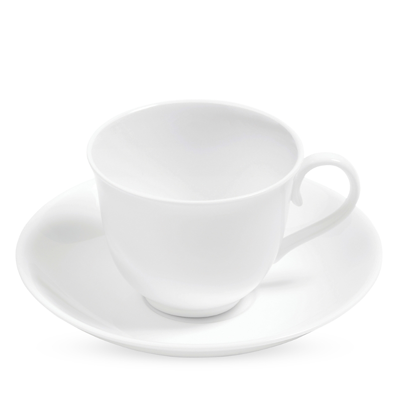 Richard Brendon Bone China White Teacup & Tea Saucer In White