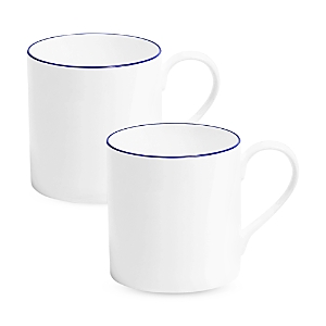 Richard Brendon Line Cobalt Large Mug, Set Of 2 In White