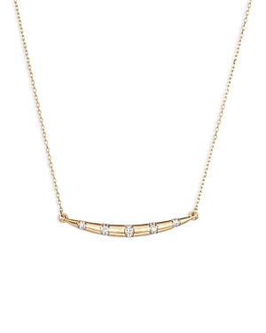 Adina Reyter 14k Yellow Gold Diamond Stripe Curved Bar Necklace, 16-17