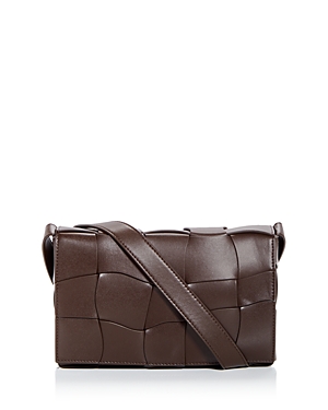 Shop Bottega Veneta Urban Wave Intreccio Leather Crossbody In Tea