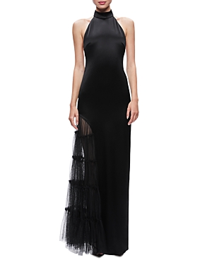 ALICE AND OLIVIA ALICE AND OLIVIA RYN SLIT TULLE PANEL GOWN