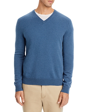 The Men's Store At Bloomingdale's Cashmere V-neck Sweater - 100% Exclusive In Bering Sea