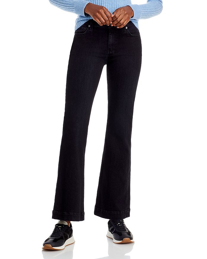 7 For All Mankind Dojo Tailorless Low Rise Wide Leg Jeans in Black Rose ...