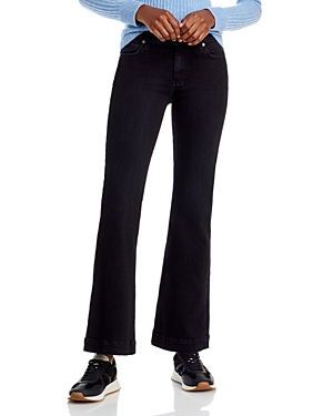 7 For All Mankind Dojo Tailorless Low Rise Wide Leg Jeans in Black Rose