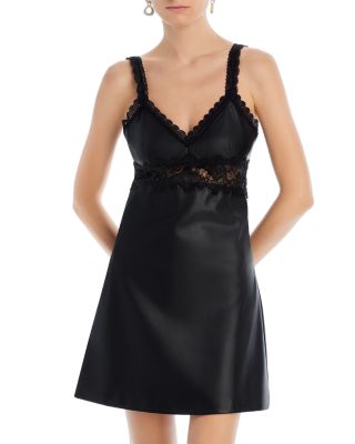 chinese dress ladies Women's Fiia Lace Up Faux Leather Mini Dress