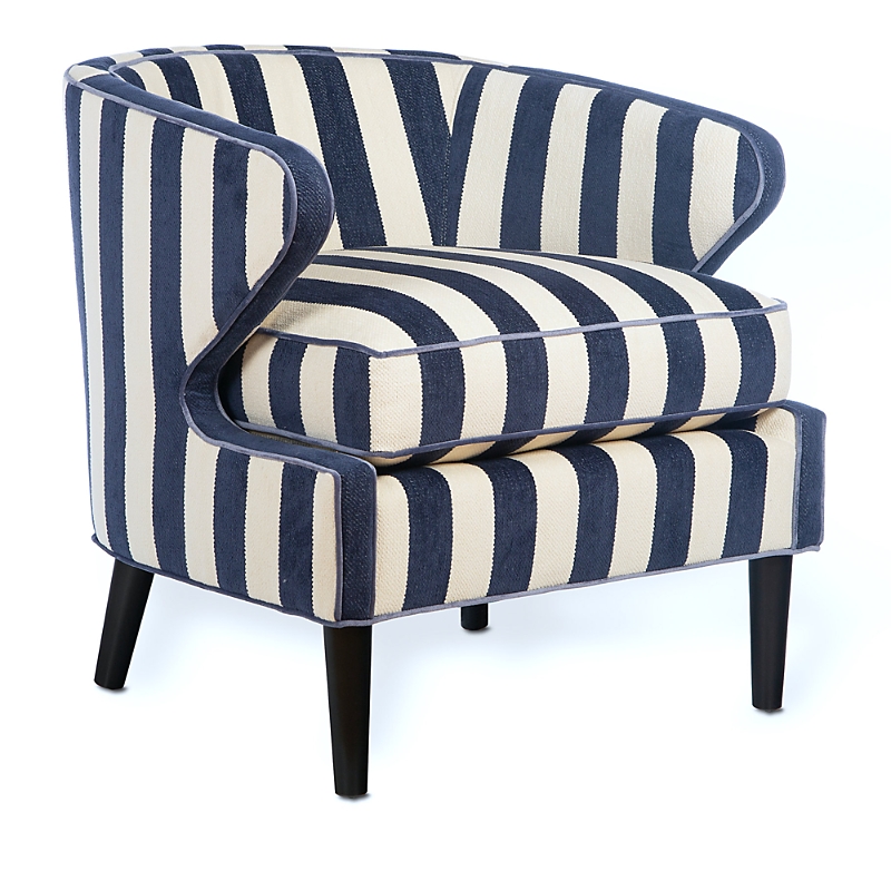 Mackenzie-childs Marquee Chenille Accent Chair In Navy