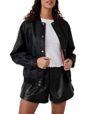 Free people black bomber jacket best sale