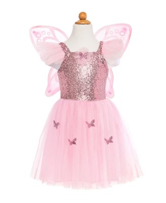 Great Pretenders Pink Sequins Butterfly Dress & Wings Costume - Ages 5-7