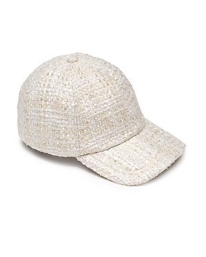 Shop Eugenia Kim Lo Sequined Tweed Baseball Cap In Ivory/gold