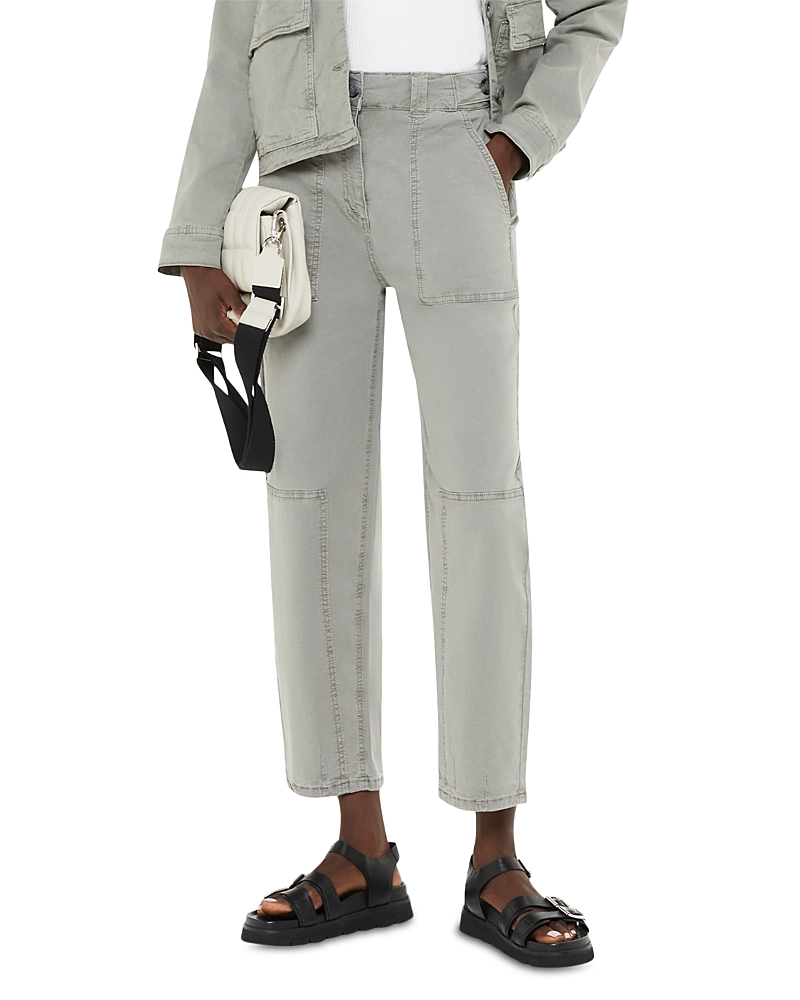 Whistles Alice Pocket Detail Trousers In Khaki