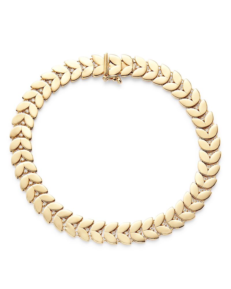 Alberto Amati 14k Yellow Gold Diamond Chevron Link Bracelet In Gold