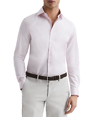 Shop Reiss Remote Slim Fit Button Front Shirt In Pink